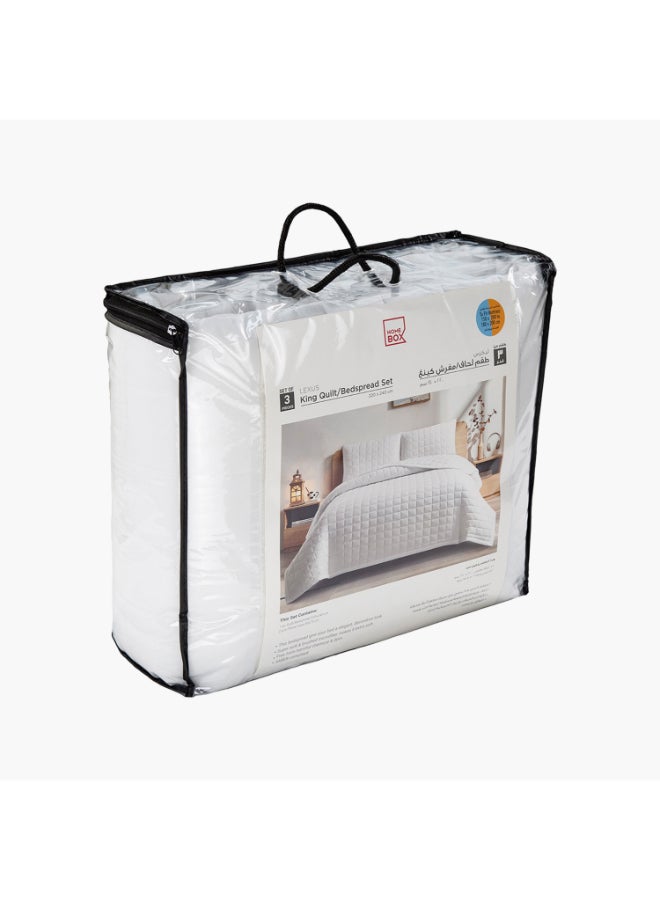 Home Box White Microfiber King Quilt Set for All - Image 5